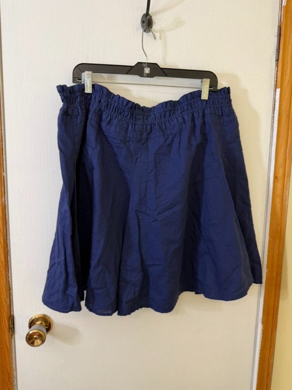 🦋 2/30 NWT Joe Fresh Navy Linen Pull-On Skater Skirt XXL - Picture 3 of 8